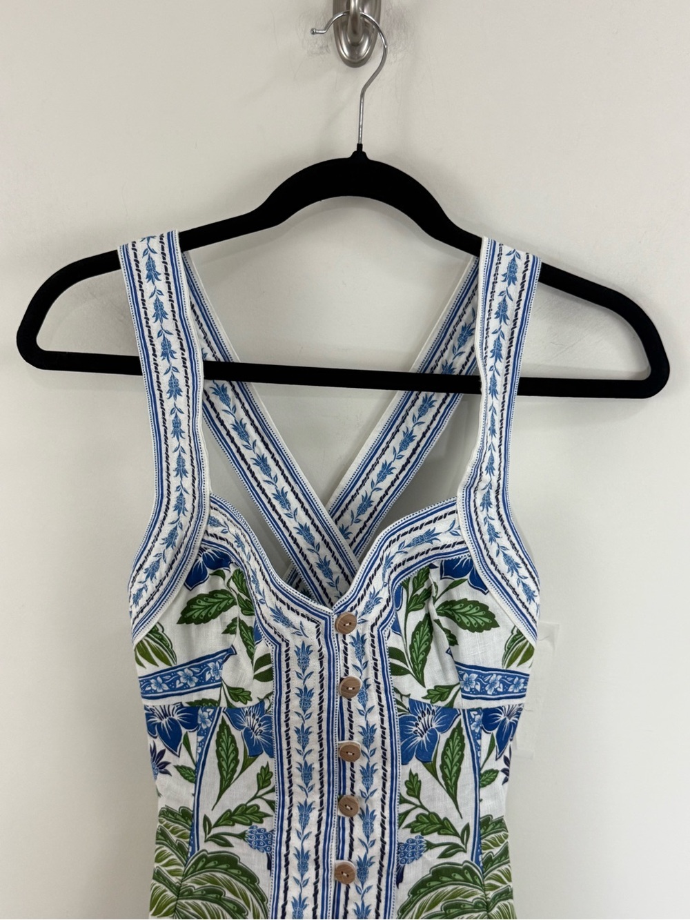 Farm Rio Tropicance Linen Mini Dress Size XS Floral Print Tropical Vacation NWT - Picture 4 of 14